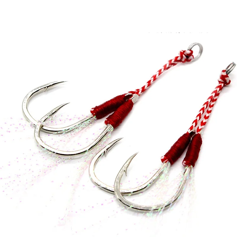 Anzuelos Jigging dobles con plumas y gancho de repuesto - imagen 4