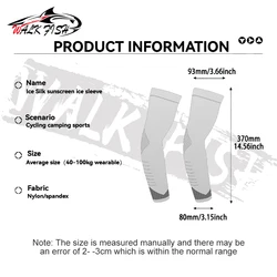 WALK FISH Mangas de pesca UV de seda hielo Unisex - Protección solar