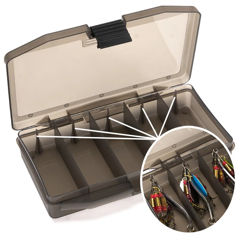 Caja de señuelos transparente esmerilada bronce con divisiones - imagen 2