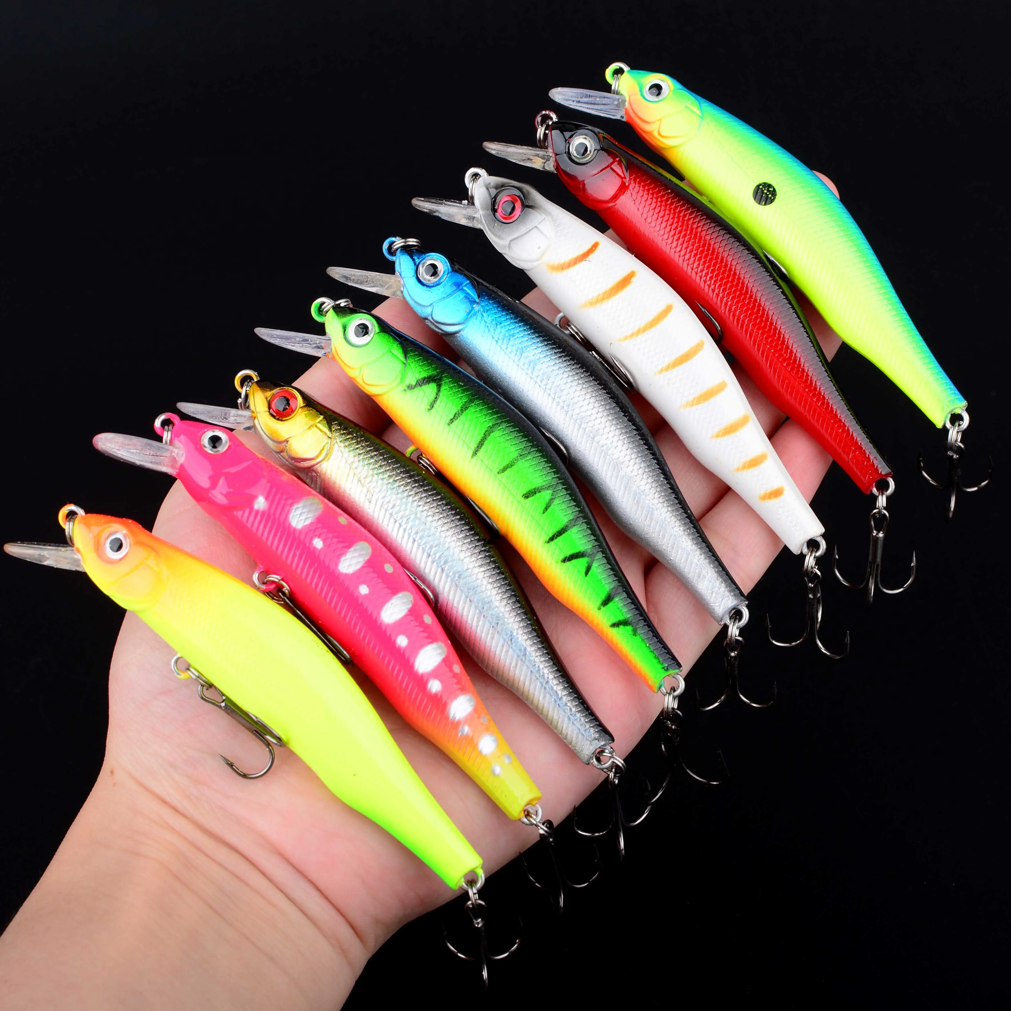 Señuelo Minnow de hundimiento Crankbait duro con ojos 3D - imagen 4