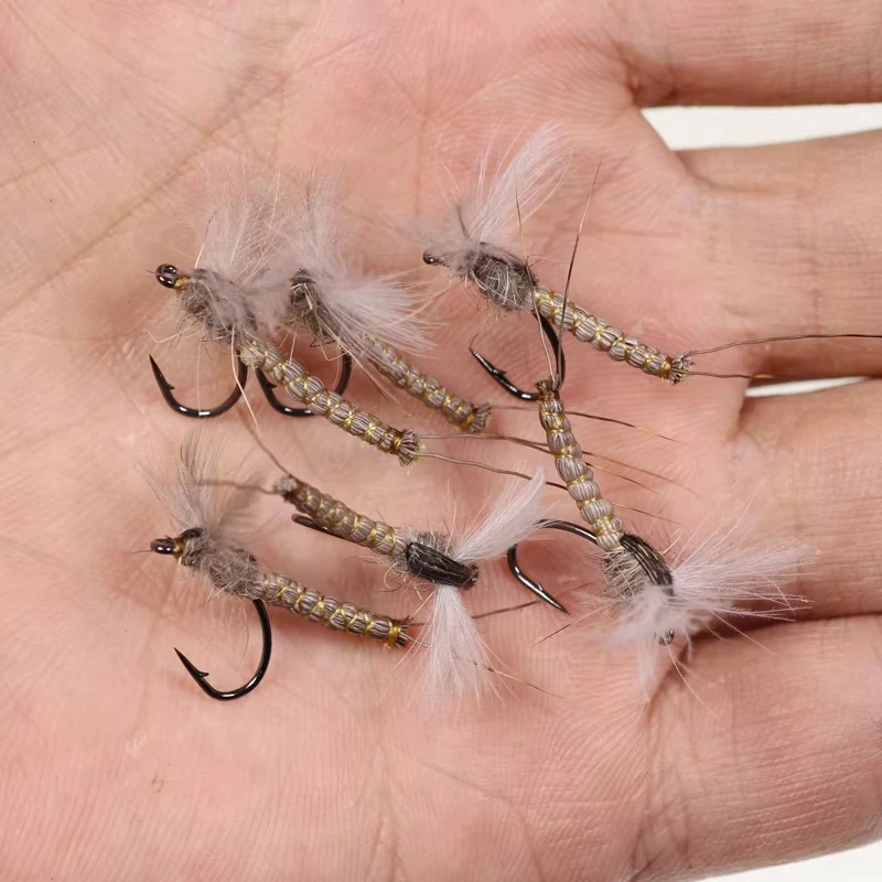 Juego de 3 moscas secas Mayfly con ala de CDC y pelo de ciervo