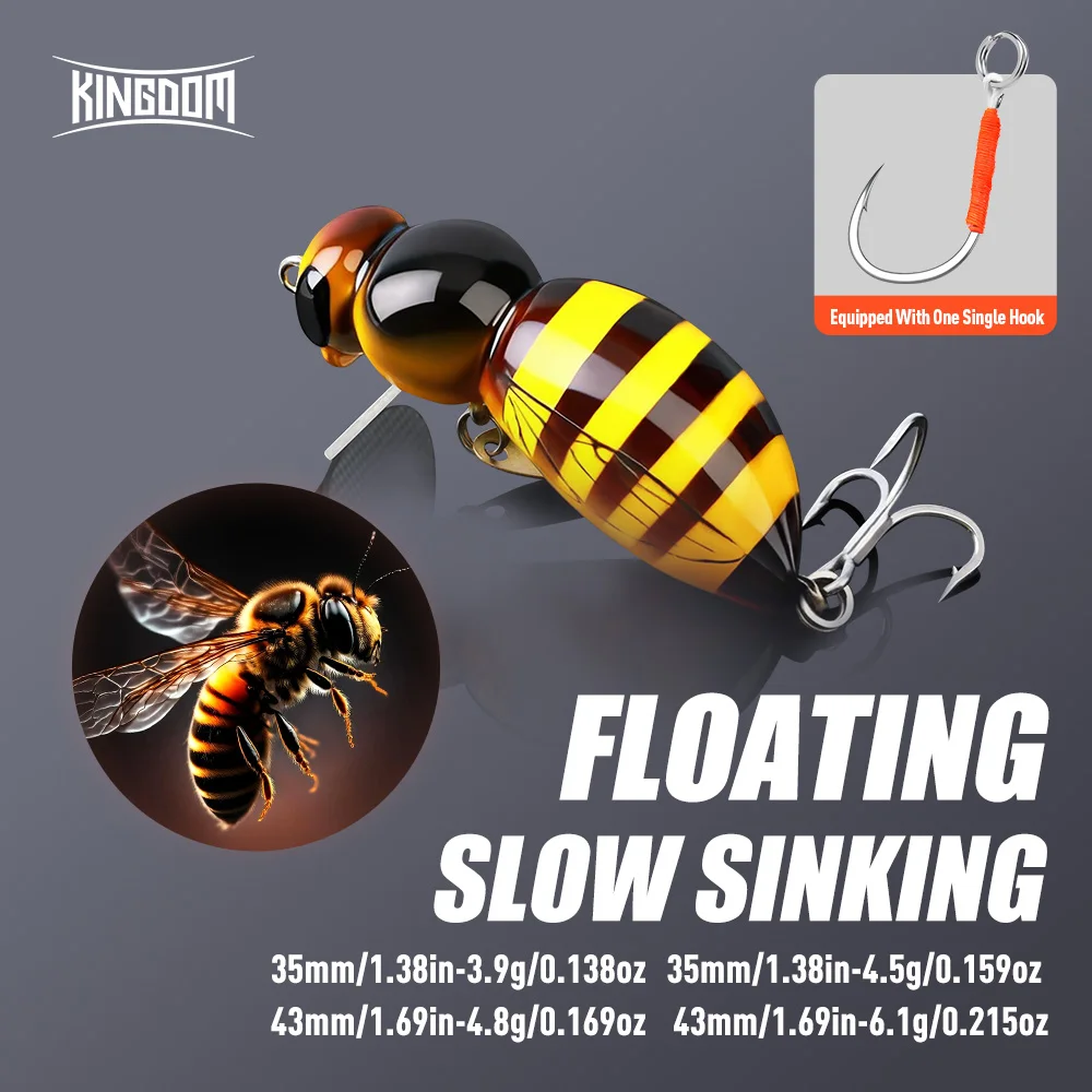 Kingdom Wasp Minnow señuelo minnow flotante lento para trucha