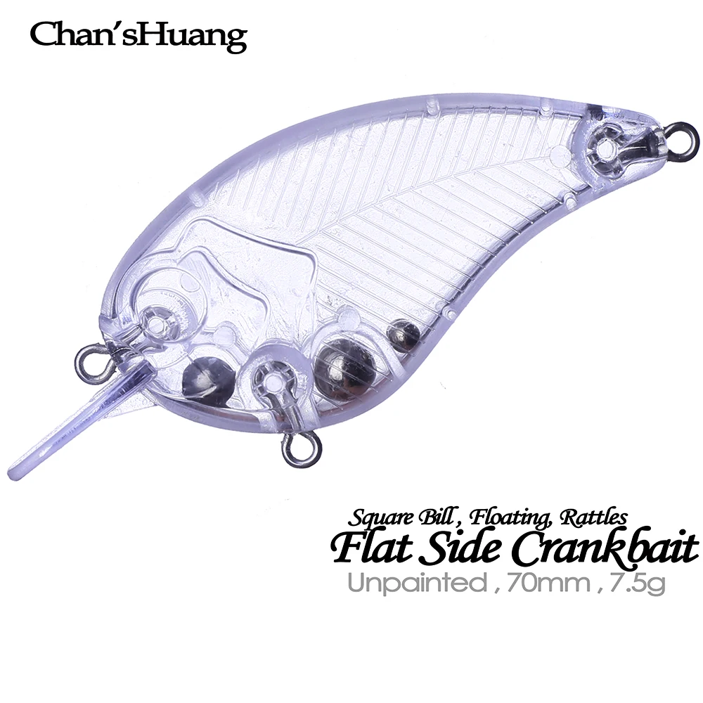 Chan’sHuang Crankbait Flotante 70mm 7.5g con sonidos y pala cuadrada