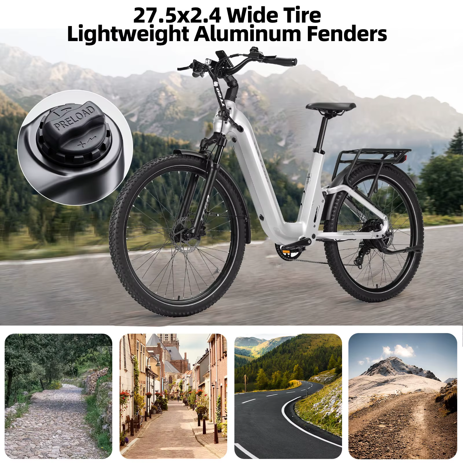 Bicicleta Eléctrica Urbana TTGO 27.5" Sensor Torque 250W 48V 15Ah - imagen 5