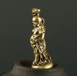 Buda Maitreya en latón y cobre para escritorio