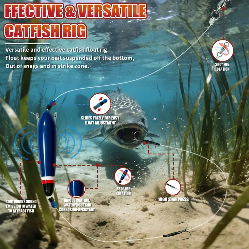 Set con flotador bagre azul, cuentas de sonido y dobles-triples - imagen 4