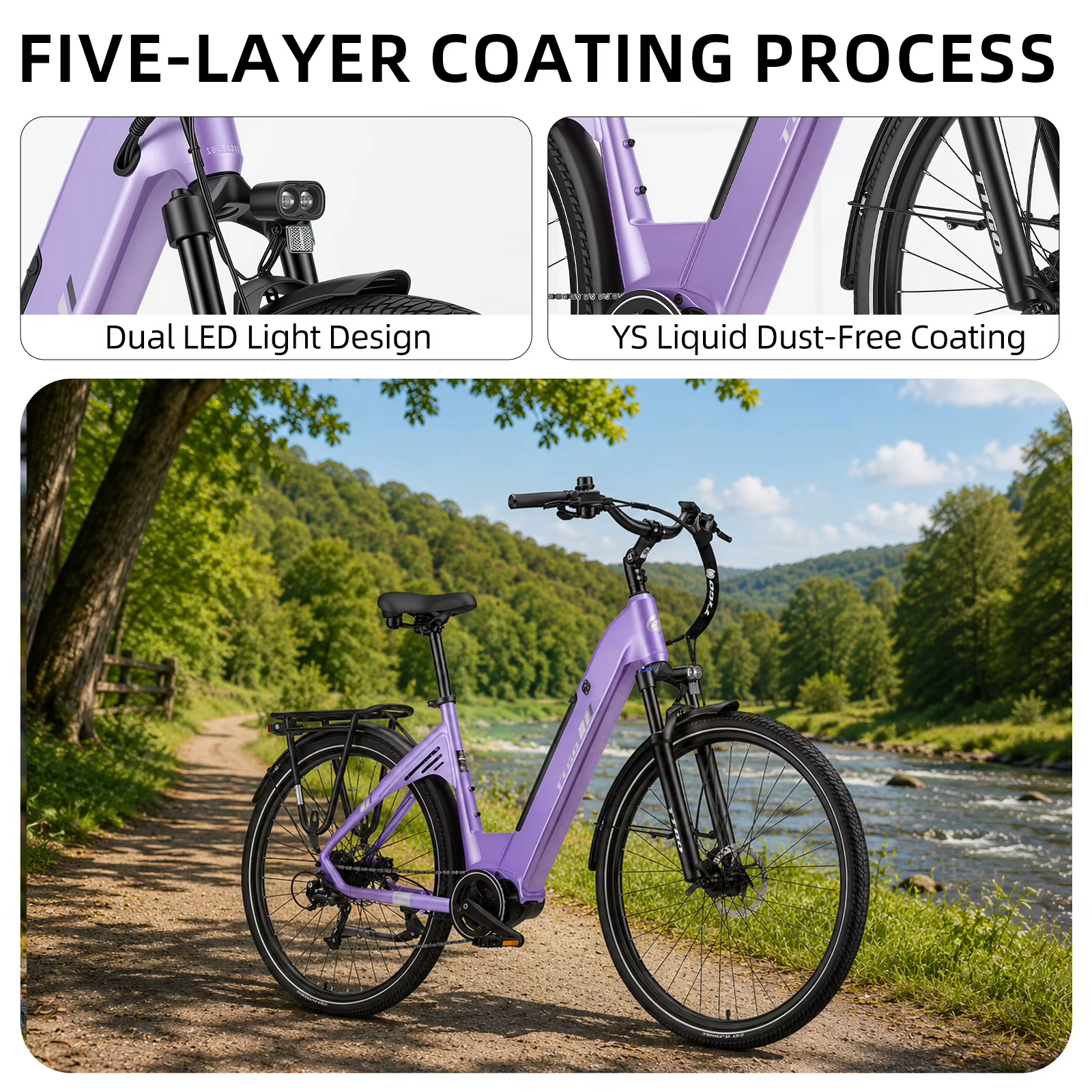 Bicicleta eléctrica Bafang con motor central y suspensión para adultos - imagen 3