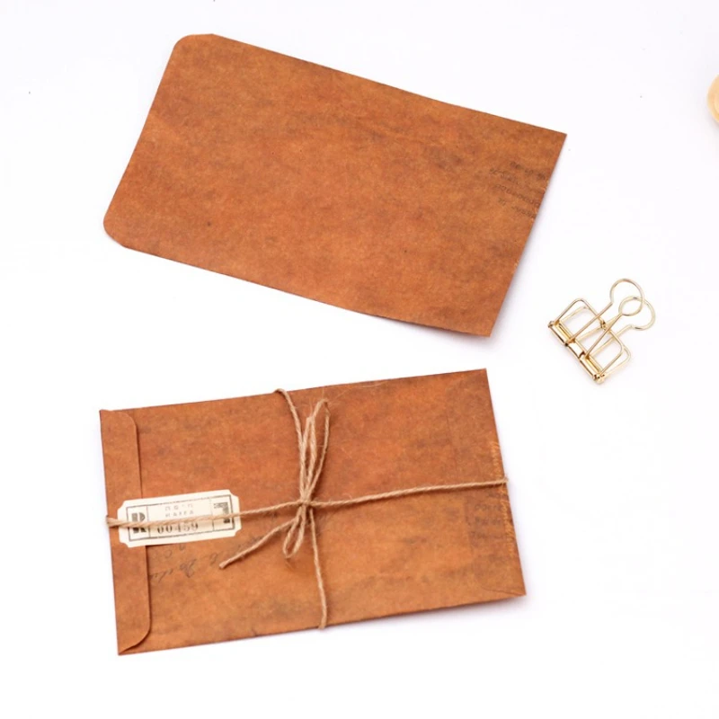 Sobres Kraft vintage mini reciclados para tarjetas y invitaciones - imagen 4