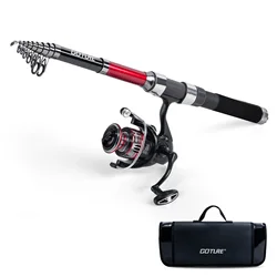 Goture Cañas Telescópicas de Pesca con Carretes y Bolsa