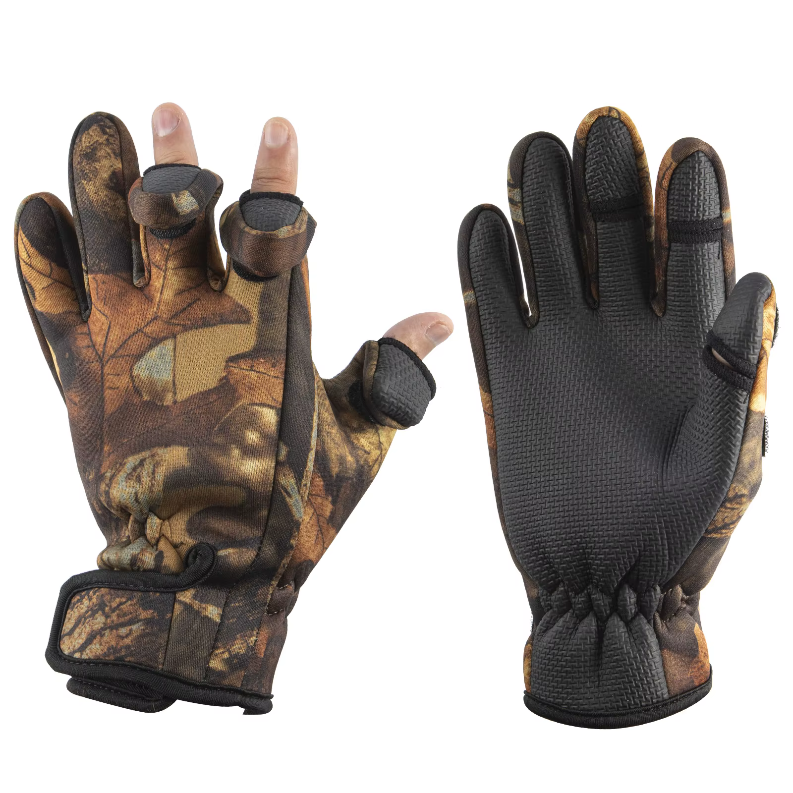 Guantes pesca invierno impermeables camuflaje sin dedos - imagen 5