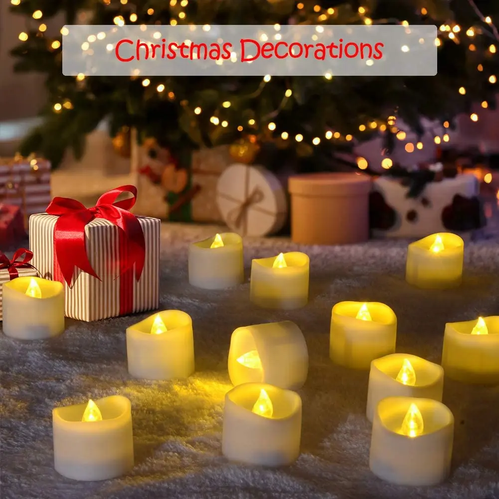 Velas LED sin llama luz cálida decorativa – 24 uds