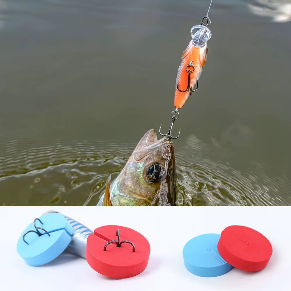 Packaging de fundas protectoras para anzuelos en EVA azul y rojo