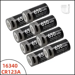 Batería CR123A litio recargable USB-C