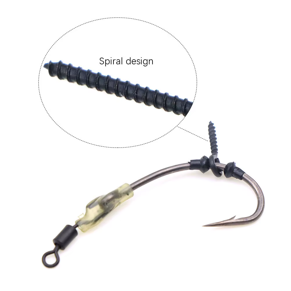 Clips Boilie para carpa con anillo giratorio y tornillos de cebo - imagen 2