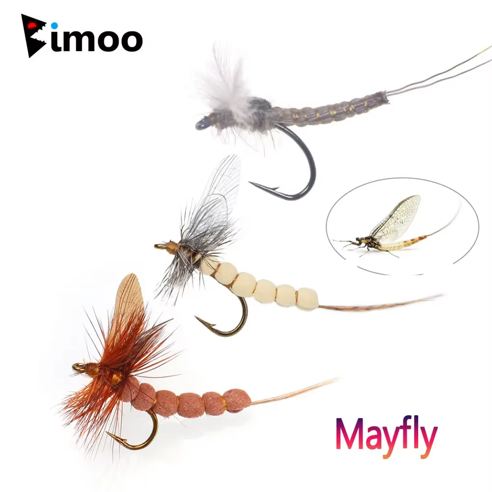 Mosca seca Rocky River CDC Mayfly Grizzly para trucha - imagen 3