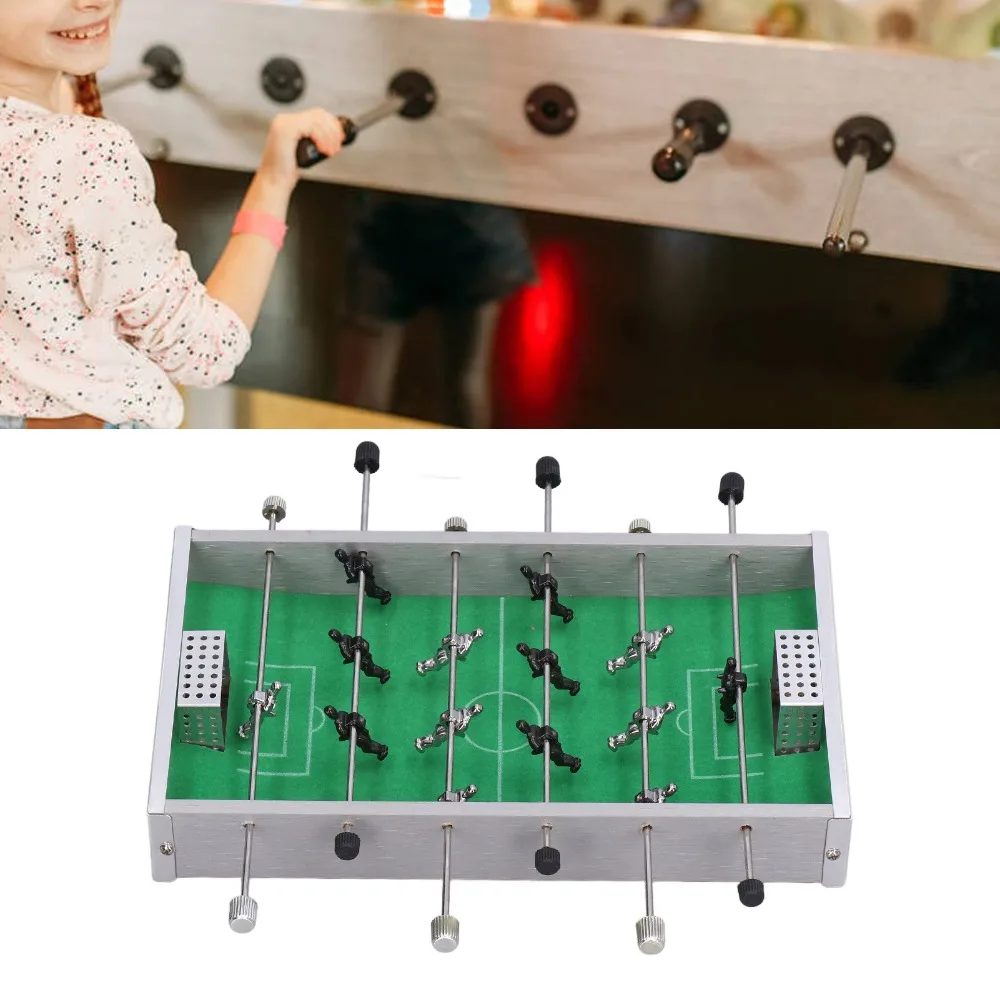 Mini futbolín de mesa portátil aluminio y madera - imagen 3