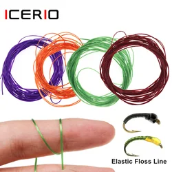 ICERIO Kit Atado de Moscas Gusano Hilo Elástico Profesional