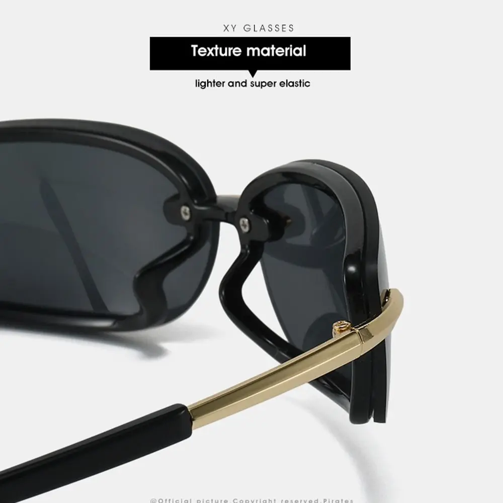 Gafas de sol cuadradas sin montura caramelo Y2K con protección UV - imagen 5