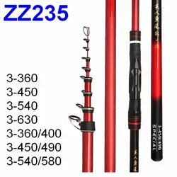 Geegan ZZ235 caña fibra de carbono pesca roca ligera