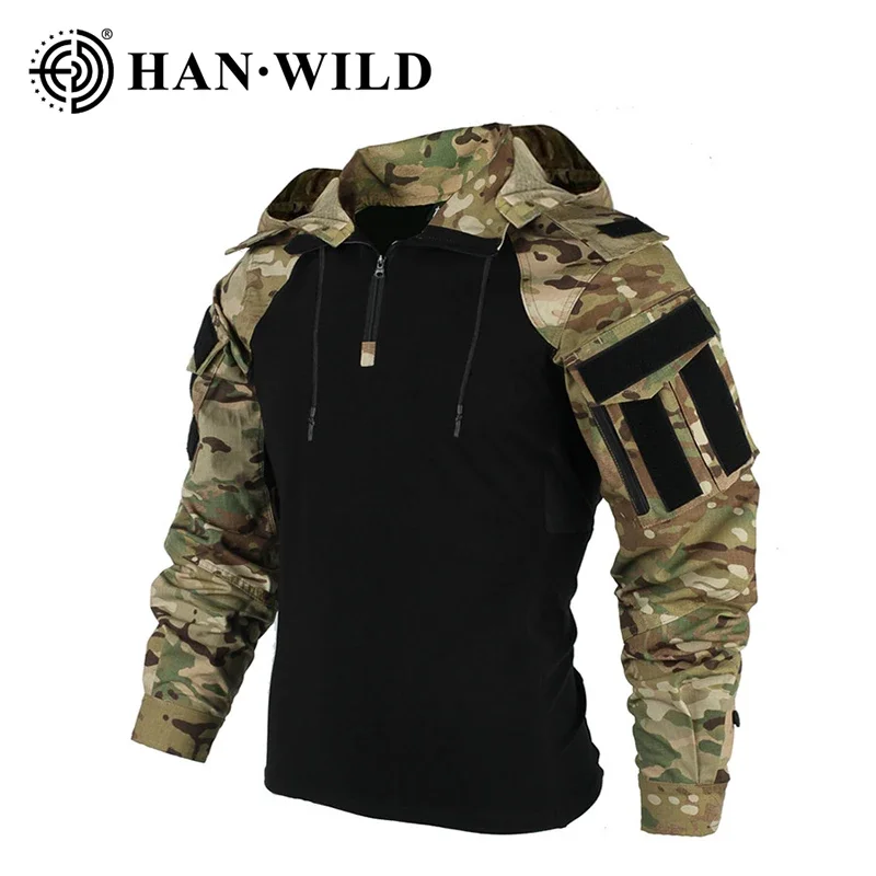 HAN WILD Camiseta de algodón camuflaje para pesca - imagen 4