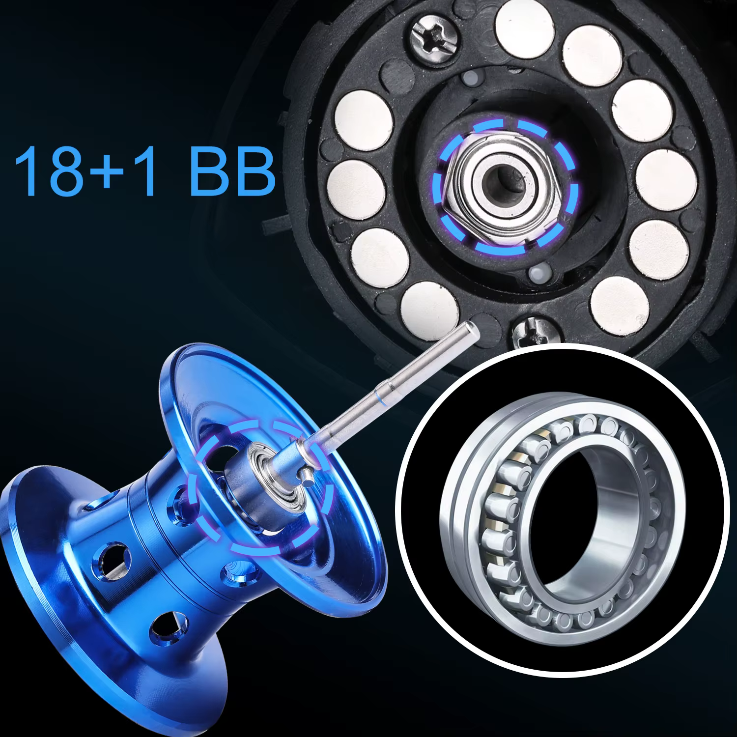 Carrete Baitcasting Sougayilang 7.2:1 con arrastre magnético 8KG - imagen 3