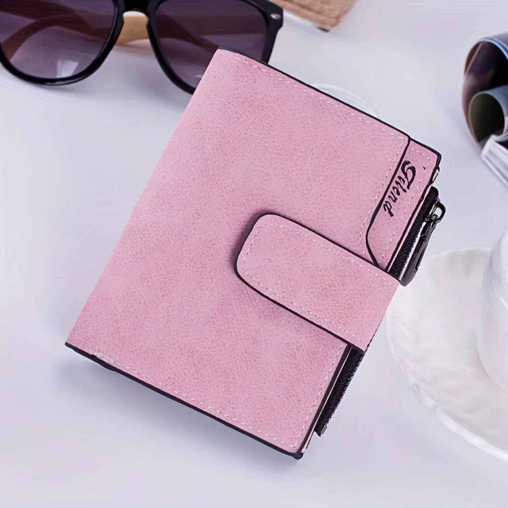 Monedero Plegable de Cuero PU para Mujer – Cartera Pequeña para Tarjetas