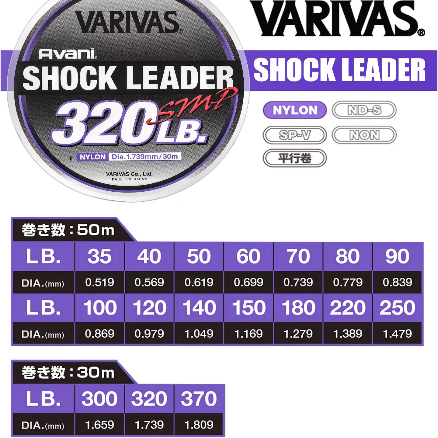Varivas Shock Leader Megaline hilo de nailon – alta resistencia - imagen 4