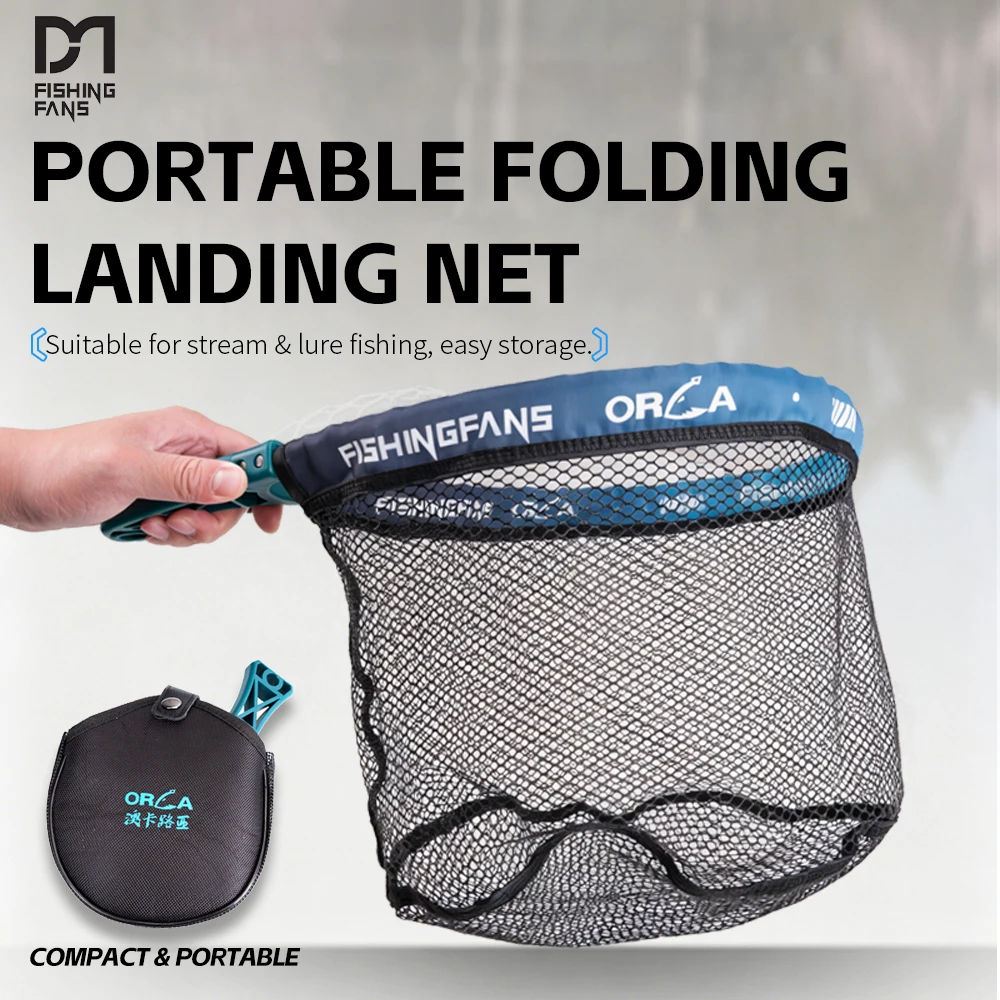 Red de pesca plegable ORCA FISHINGFANS, malla cuadrada para señuelos - imagen 3
