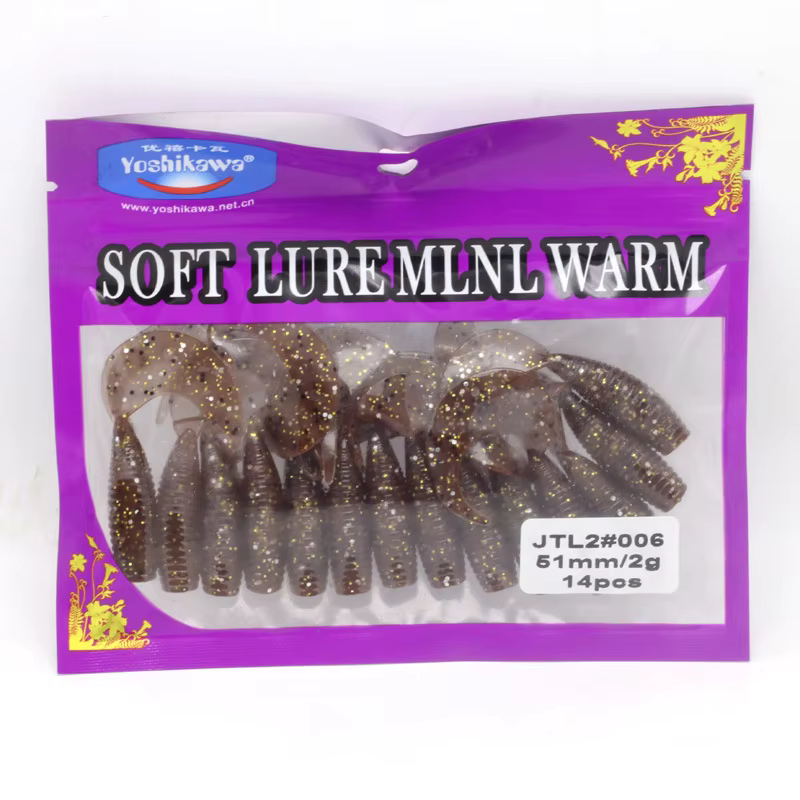 Cebo blando Grub olor camarón para lubina: vinilo señuelo agua dulce - imagen 5