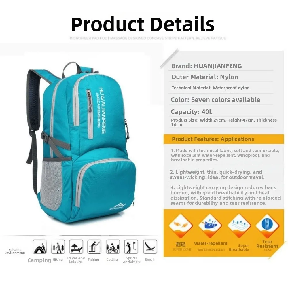 Bolsa deportiva impermeable plegable ultraligera para exteriores - imagen 4