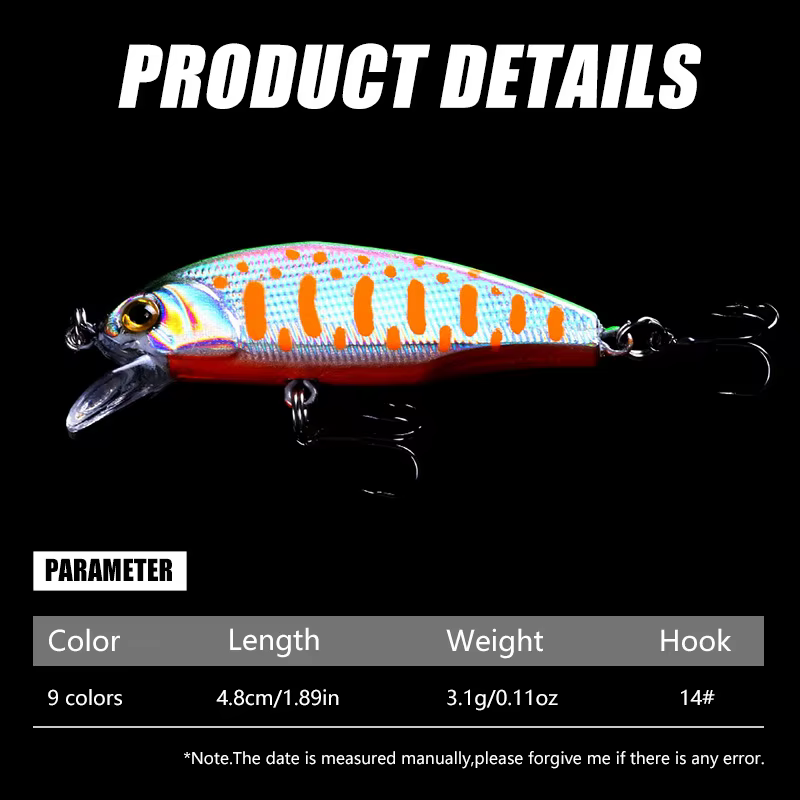 Señuelo hundido luminoso Minnow Jerkbait 50mm 3.1g trucha perca - imagen 4