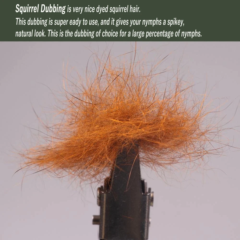 Ejemplo de ninfa atada con fibra de ardilla