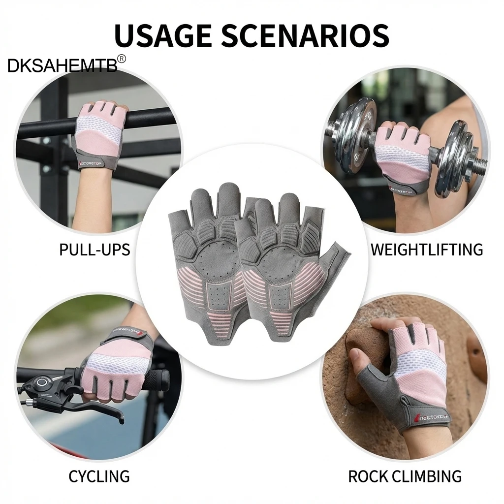 Guantes de pesca medio dedo antideslizantes transpirables de verano