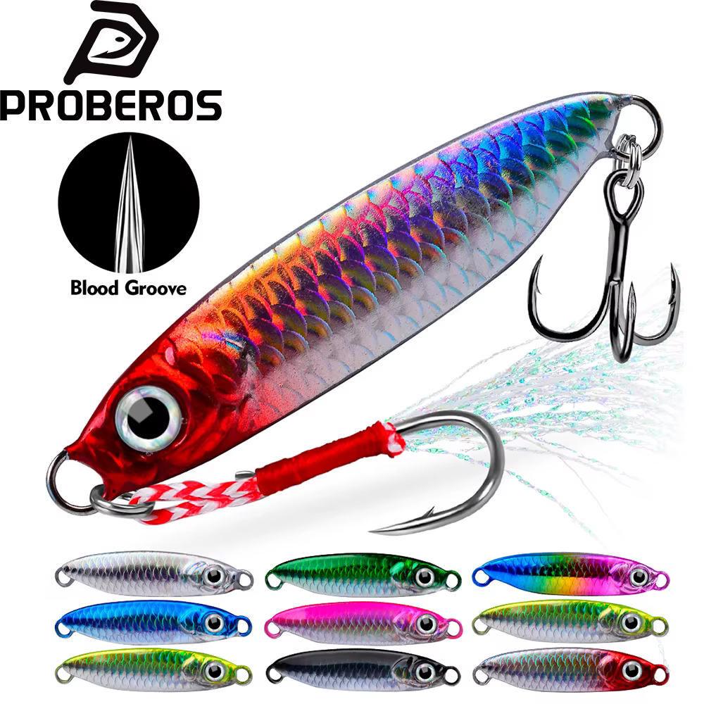 PROBEROS Jig metálico de hundimiento rápido para lubina desde costa - imagen 5