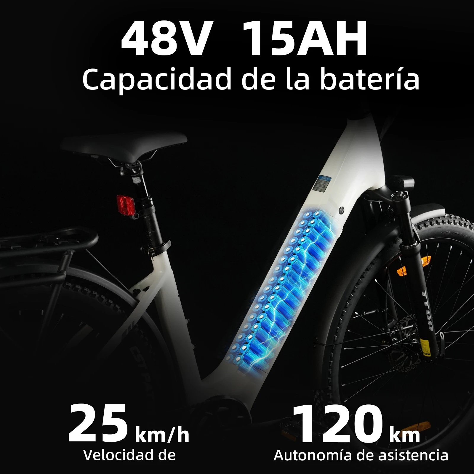 TTGO bicicleta eléctrica con batería extraíble y freno hidráulico - imagen 2