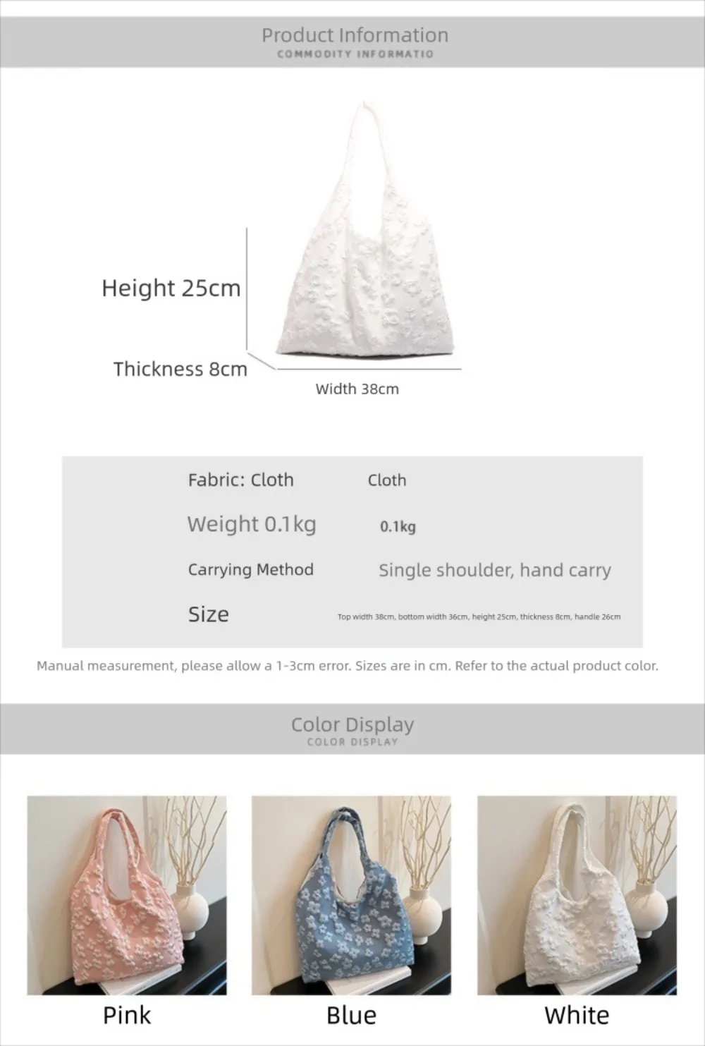Bolso tote de gran capacidad en lona