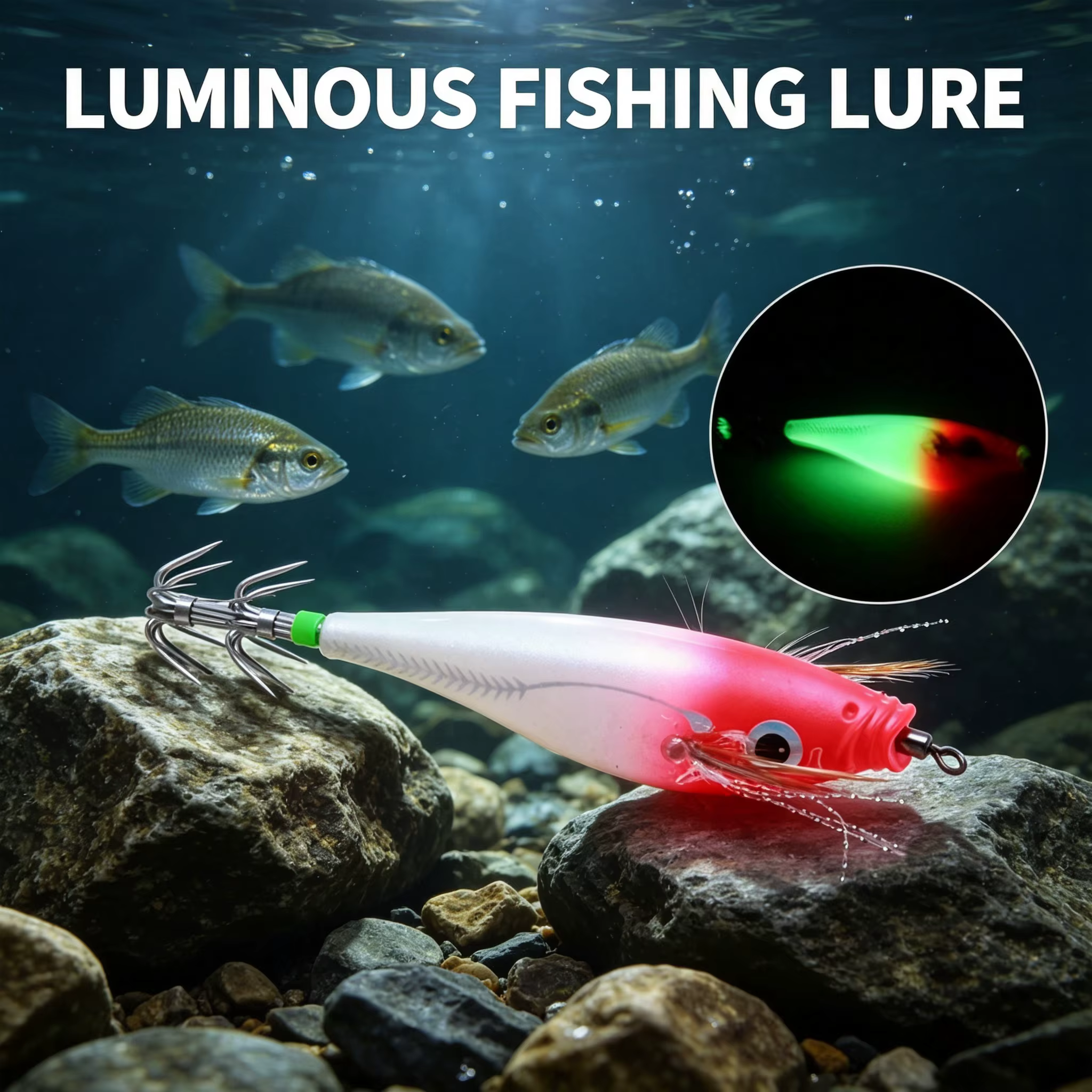 Señuelo duro de calamar luminoso UV para pesca al anochecer - imagen 5