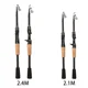 Caña telescópica DEUKIO carbono – Spinning baitcasting 2.4M mango madera - imagen 5