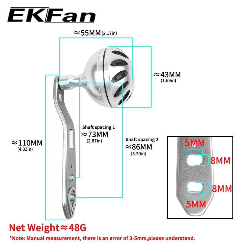Manivela EKFan para baitcasting A/S/D: aleación aluminio - imagen 4