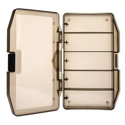 Caja de señuelos transparente esmerilada bronce con divisiones