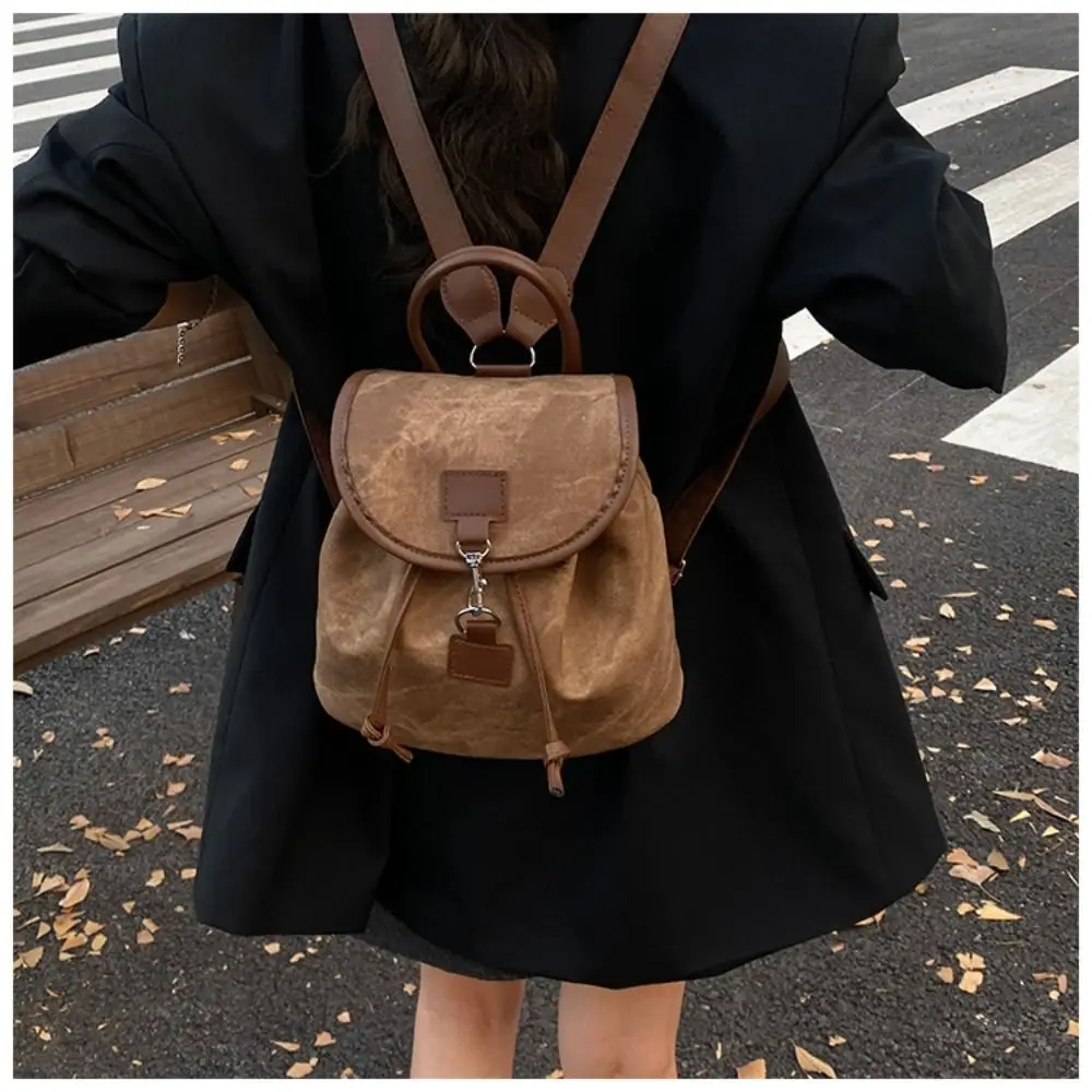 Mochila casual de piel PU para mujer estilo retro americano, versátil - imagen 3