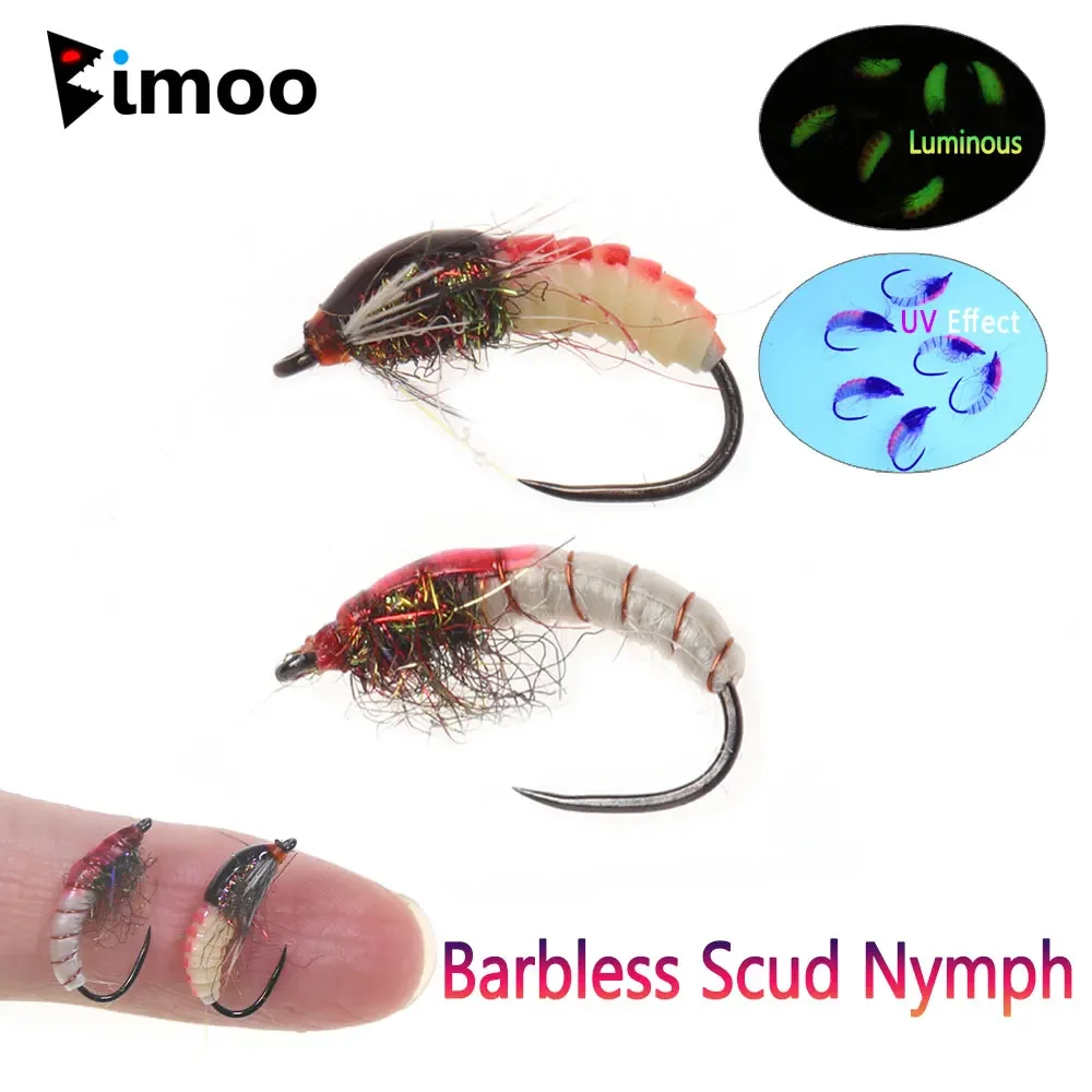 Bimoo Mosca Scud Luminosa UV Sin púas Hundimiento rápido para Trucha - imagen 3