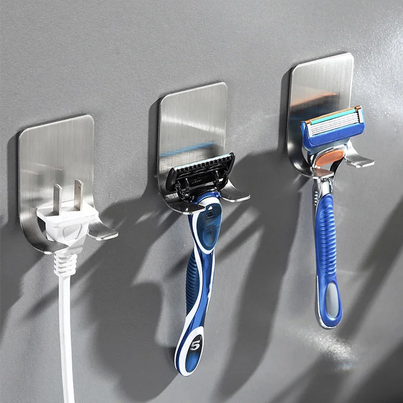 Soporte pared cuchillas afeitar con ganchos organizador baño