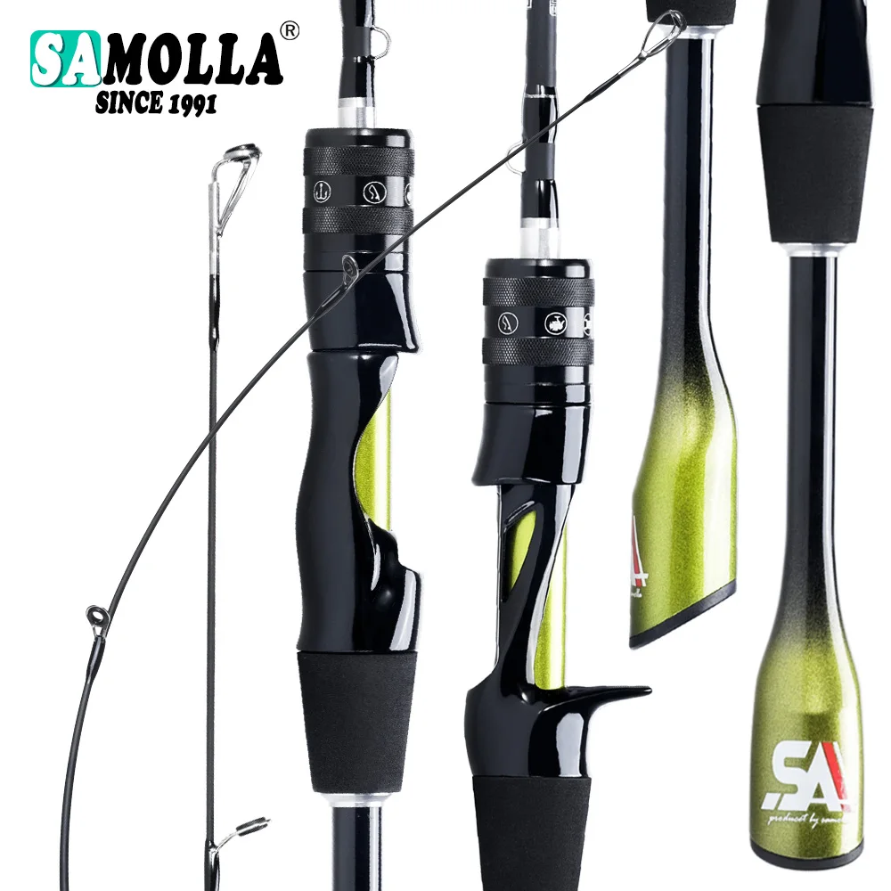 SAMOLLA Caña ultraligera de punta sólida carbono para spinning