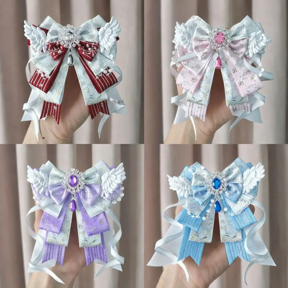 Accesorio lazo para itabag con cintas largas, cristales y perlas - imagen 2