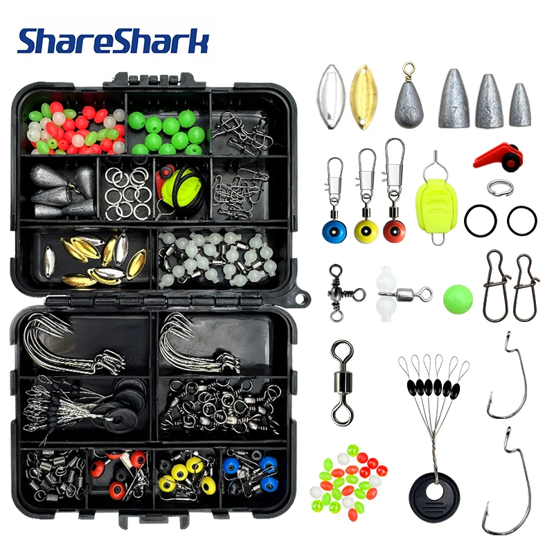 Accesorios de pesca ShareShark con luz nocturna y caja portátil