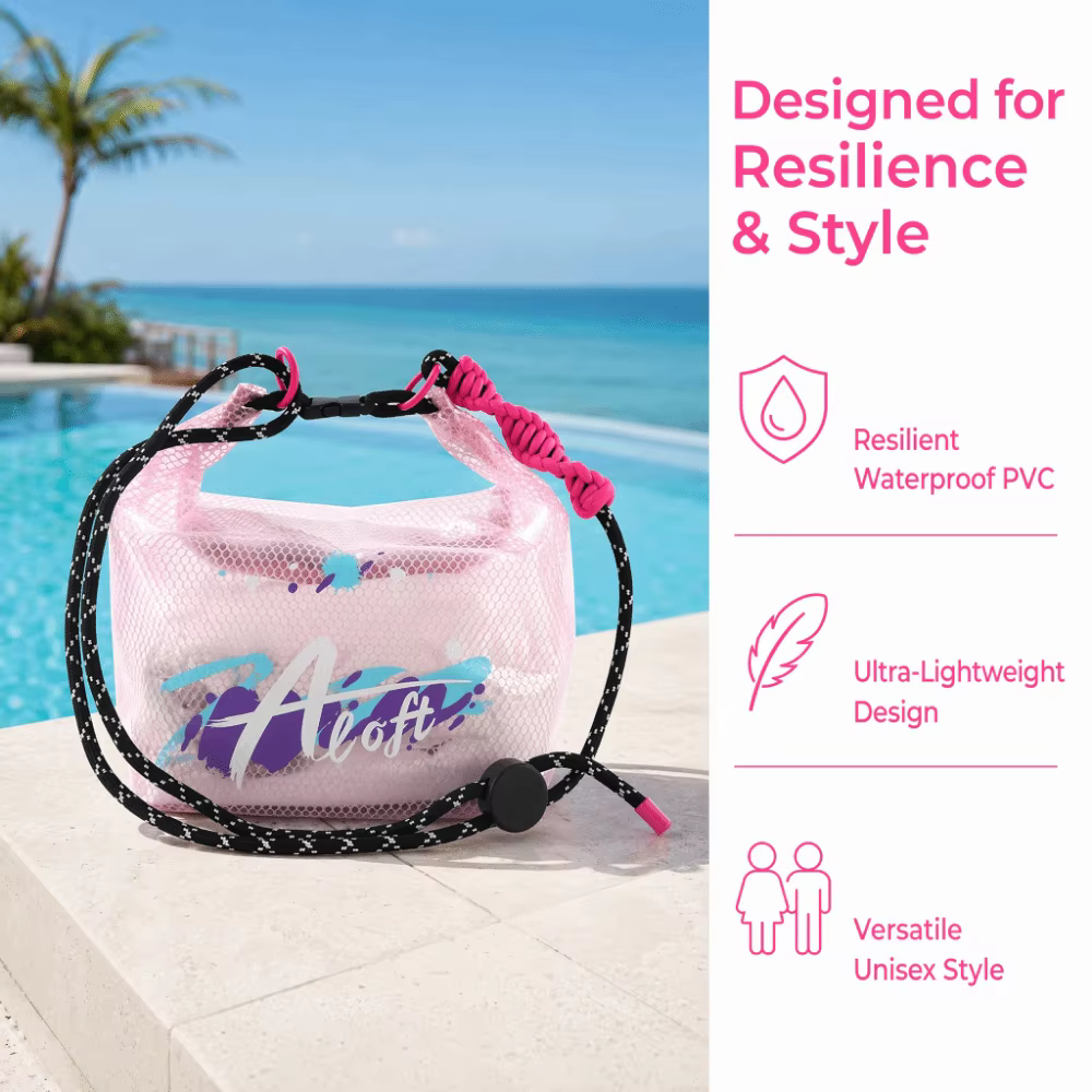 Bolsa impermeable de PVC con cordón para uso en playa y piscina