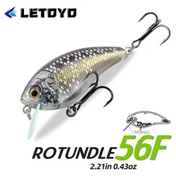 LETOYO Crankbait para lucio Minnow negro con labio