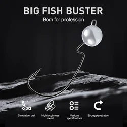 KESFISHING Jig Head con ganchos Mustad para vinilo blando 3,5-10 g