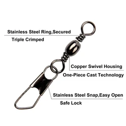 Giratorio de barril con connector - Alta resistencia para pesca